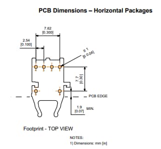 機械図面 - Broadcom AFBR-2529SIZ光ファイバ・レシーバ